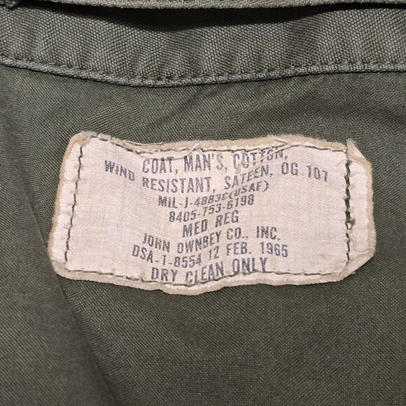 USAF 1965 Dated Vietnam Era OG 107 Field Combat Jacket-Size Medium Regular - Picture 14 of 16